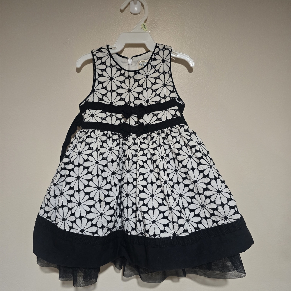 The Children's Place Black and White Floral Dress